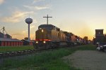 UP 9446 speeds the CP flood detour toward Chicago as the sun sets